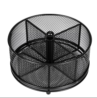 360 °   Organisateur de Couverts Rotatif en Métal à 4 Compartiments – Support pour Fourchettes, Cuillères et Serviettes – Panier de Rangement pour Couverts