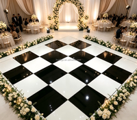 Scène de danse modulaire en alliage d'aluminium, design damier noir et blanc, 1,22 m x 1,22 m, capacité de charge de 500 kg pour extérieur/intérieur