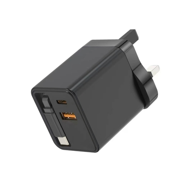 65W Smart GaN Charger Customizable Multi-Port Fast Charger With Retractable Data Cable USB Wall Charger for Laptop Mobile