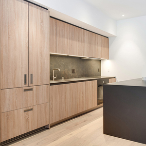 Laca Cocina Grano de madera Gabinete de cocina Cesta Embalaje plano moderno, Embalaje ensamblado MDF <span class=keywords><strong>BFP</strong></span> hecho en China - Product Image 1