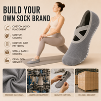 Chaussettes de yoga d'hiver personnalisées à motif antidérapant avec lettres, emballage couleur, OEM ODM, faible MOQ, directement de l'usine