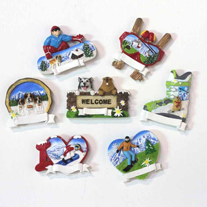 Imán de Resina de Alta Calidad con Diseño de Montaña Nevada Pintado a Mano, Recuerdo de <span class=keywords><strong>Alaska</strong></span>, Regalo para Refrigerador - Product Image 1