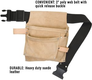 ÉCHANTILLON GRATUIT Maroquinerie <span class=keywords><strong>charpentier</strong></span> Personnalisé d'échafaudage robuste daim occidental ceinture à outils en cuir sac - Product Image 2