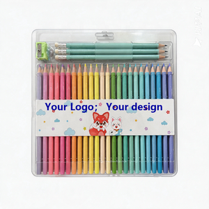 Ensemble de papeterie certifié EN71 ASTM de 28 pièces pour artistes et étudiants avec crayons de couleur macaron en plastique et <span class=keywords><strong>crayon</strong></span> avec taille-<span class=keywords><strong>crayon</strong></span> - Product Image 1