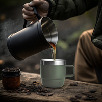 Tasse à Café Isotherme Unique et Empilable en Acier Inoxydable Écologique de Petite Capacité (120/180 ml) pour Boissons Chaudes/Froides, Modèle 2025
