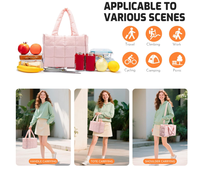 Sac fourre-tout matelassé isotherme en nylon pour femme Lifestyle, sac à déjeuner rembourré léger et imperméable pour le travail, les pique-niques