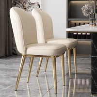 Chaise de salle à manger en cuir simple et luxueuse pour hôtel