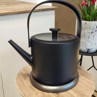 Bouilloire électrique rétro japonaise 0,6 L, en acier inoxydable portable, pour thé et café, sans fil, avec fonction 'garder au chaud', contrôle numérique, pour la maison, le camping-car, la voiture