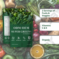Complément alimentaire en poudre super verte de haute qualité avec probiotiques et enzymes digestives pour la santé intestinale et l'énergie quotidienne, marque privée