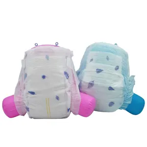 Couche-culotte jetable pour bébés de marque privée Couche-culotte souple à tirer Couches pour bébés en tissu non tissé imprimé Couches respirantes pour enfants