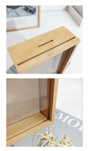 Salvadanaio decorativo in legno con cornice in legno - Product Image 2