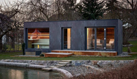 Sauna à vapeur sèche moderne tout-en-un pour l'extérieur, multifonctionnel, en bois Hemlo105ck, pour la relaxation en villa, grande salle de sauna