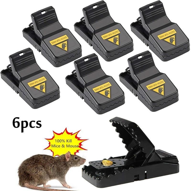 Mice catcher 6 PACK Mouse Snap Trap Reusable Durable Mice Rats Catcher Rodent Killer Household Pest Control Products Trap