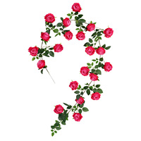 Guirlande de roses artificielles en soie, faite à la main semi-automatiquement, pour décoration de balcon, intérieur et plafond, toutes saisons, Chine