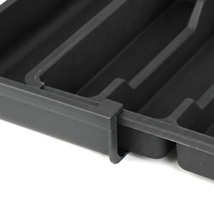 Organisateur de tiroir extensible pour couverts, plateau à ustensiles de cuisine, support à couverts en plastique sans BPA pour cuillères, fourchettes, couteaux - Product Image 3