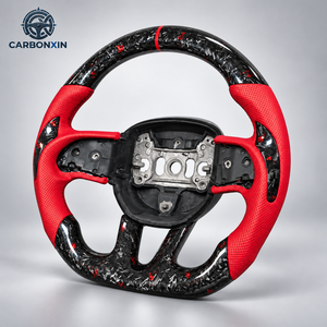 Volant de direction chauffant en cuir et fibre de carbone personnalisé avec LED pour Dodge Charger SRT RT Challenger 2021-2023 - Product Image 3