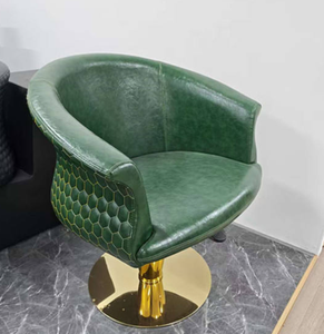 Sillón de Barbería Hidráulico Verde, Silla de Estilismo Ajustable en Altura, Mueble de Salón Portátil - Product Image 2