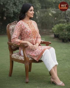<b>Top</b> Selling Women Cotton Georgette Kurti Designer Ethnic Wear Quick Dry All Seasons with Beautiful Patterns Party <b>Festive</b> - Product Image 3