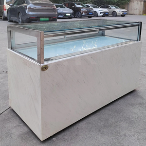 Vitrine réfrigérée sans cadre <span class=keywords><strong>pour</strong></span> comptoir de bar, intégrée <span class=keywords><strong>pour</strong></span> gâteaux et desserts, style commercial <span class=keywords><strong>pour</strong></span> cafés et pâtisseries - Product Image 5