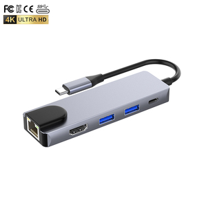 Chất lượng cao USB-C HDMI Hub 5 cổng 5 trong 1 với 2USB + PD + HDMI + RJ45(100Mbps) chuyển đổi Bộ chuyển đổi nhanh chóng sạc loại C HUB multiports - Product Image 4