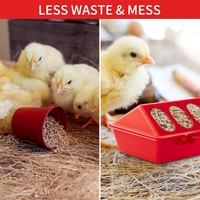 Mangeoire double rangée pour poussins, pigeons et cailles, 16 trous, en plastique, pour petits oiseaux et volailles, rouge/jaune/vert, vente chaude