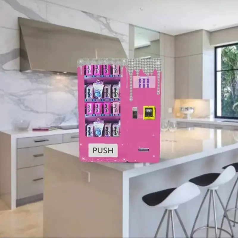 Máquina de negocios de autoservicio de mesa cosmética mini máquina expendedora de belleza con lector de tarjetas operado