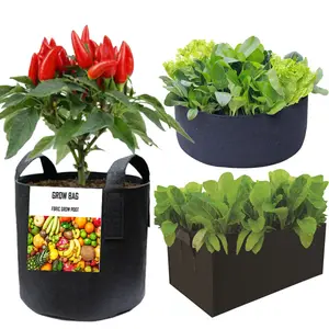 Grow Bag 2022 Wholesale NON-woven Fabric Felt Garden Grow Bags 5 Gallon Felt Plant Pots