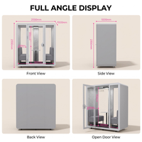Nouvelle conception de cabine téléphonique modulaire mobile haut de gamme à intensité variable et à isolation phonique pour les showrooms de magasins de détail haut de gamme, les bureaux et les bâtiments commerciaux
