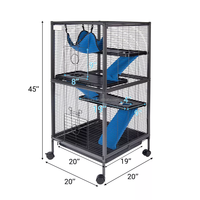 Cage carrée tubulaire de luxe pour animaux de compagnie de 20 "x 20" avec roulettes pour relocalisation