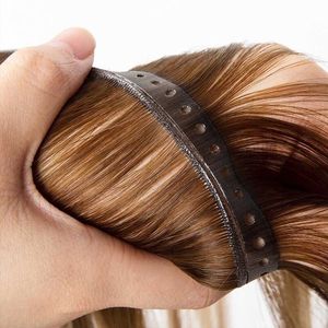 Nuovo Design di <span class=keywords><strong>Extension</strong></span> <span class=keywords><strong>per</strong></span> <span class=keywords><strong>Capelli</strong></span> in PU Senza Cuciture XO Invisibili con Fori, Cuticole Allineate, Trama Piatta con Doppio Linguetta - Product Image 5