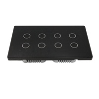 Interrupteurs muraux tactiles intelligents Topshine en verre trempé ABS 8 gangs 147*86mm 10A Courant Max Compatibles Alexa Google Home
