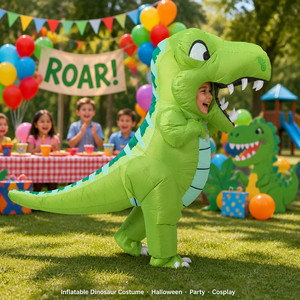 Costume gonflable amusant de T-Rex à chevaucher pour adultes, avec ventilateur à piles pour gonflage rapide, idéal pour Noël et Halloween - Product Image 2