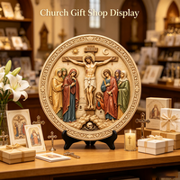 Plaque de crucifixion Golgotha en résine personnalisée, crucifix 3D en relief, croix de Jésus INRI, cadeau religieux catholique pour l'église, 2026