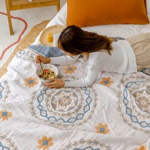 Draps de lit en gaze cinq couches en pur coton, épais, pour l'automne et l'hiver, pour lits simples et doubles, adaptés aux climatiseurs, pour dropshipping Shopify - Product Image 2