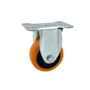 Ruedas de PVC para Muebles, Sillas y Carritos, Color Naranja Mediano, 3/4/5 Pulgadas, con Freno, Direccional, Universal, para Oficina y Hotel, Directo de Fábrica - Product Image 1