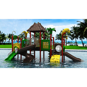 Jeux d'eau d'extérieur pour enfants sur le thème de l'océan, en LLDPE et en acier, ensembles de jeux aquatiques colorés, toboggans amusants pour l'été - Product Image 6