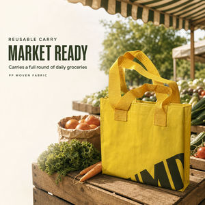 Bolsa de Compras de Polipropileno Tejido PP en Varios Colores, Bolsa Reutilizable de Gran Capacidad con Asa Plegable para Supermercado - Product Image 2