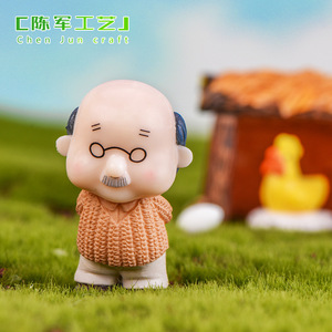 Micro-paysage bonsaï artisanal Weij Chen Juns, décorations de gâteaux succulentes, grand-père et grand-mère, <span class=keywords><strong>couple</strong></span>, parents-beaux parents en plastique - Product Image 5