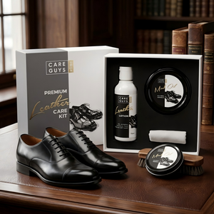 Coffret cadeau pour l'entretien du cuir avec lotion pour cuir, huile de vison et chiffon pour chaussures et articles en cuir - Product Image 2
