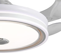 Ventilateur de plafond extérieur avec lumière LED RGB, caméra cachée, haut-parleur musical, télécommande, 42 pouces