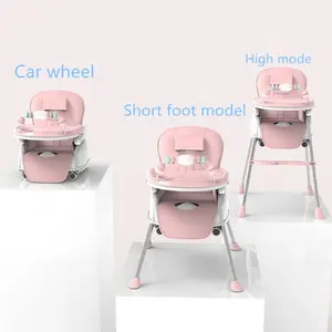 Luxe réglable en aluminium multi-fonctionnel 4 en 1 bébé couchage berceau balançoire bébé alimentation chaises Table à manger chaise
