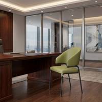 Meistverkaufte Zeitgenössische Langlebige Leder-Stoff Esszimmerstühle mit Lackierten Metallbeinen Möbel für Küche und Lounge