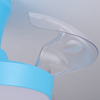 Ventilateur de plafond compact à pales rétractables avec lumière LED dimmable, profil bas, boîtier bleu, télécommandé, idéal pour les chambres d'enfants