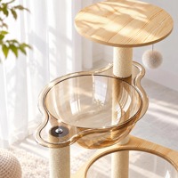 Grande maison pour chat en bois intégrée, personnalisée, écologique, avec arbre à chat et poteau à gratter