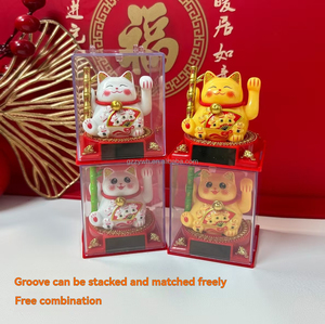 <span class=keywords><strong>Maneki</strong></span> <span class=keywords><strong>Neko</strong></span> 2 pouces en ABS alimenté par l'énergie solaire automatique secouant la main de chat de fortune <span class=keywords><strong>pas</strong></span> <span class=keywords><strong>cher</strong></span> chat porte-bonheur solaire décoration de voiture à la maison cadeaux fantaisie - Product Image 2