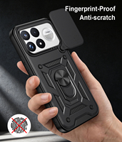 Coques de téléphone portable avec objectif coulissant pour Xiaomi Redmi Poco F9 Pro Ultra K100 Pro Max 5G, avec béquille et protection antichoc