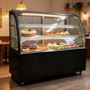 Vitrina Exhibidora de Pasteles de Acero Inoxidable Comercial con Sistema de Enfriamiento por Aire, Diseño de Sobremesa para Pasteles de Crema Europeos - Product Image 2