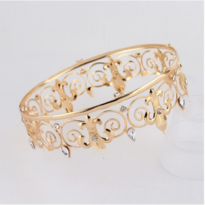 Grande Couronne Métallique Style Médiéval Antique Couronne de Roi Tiare de <span class=keywords><strong>Prince</strong></span> Accessoires de Mariage et d'Halloween - Product Image 4