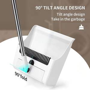 Kit de nettoyage 4-en-1 amélioré avec <span class=keywords><strong>balai</strong></span> et pelle sur pied pour le balayage intérieur et extérieur de la maison et du bureau, avec long manche et poils doux - Product Image 2