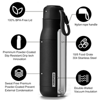 Botella Térmica Aislada de Doble Pared con Impresión Personalizada, Botella de Agua de Acero Inoxidable de Boca Pequeña, 350 ml, 500 ml, 750 ml
